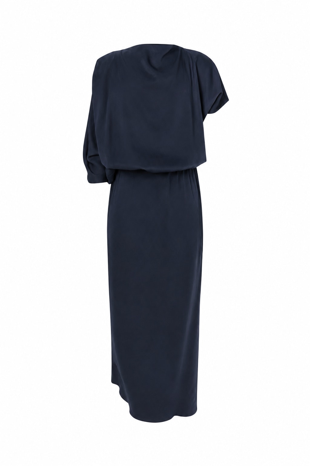Mila - Ripple drape dress I Dark Blue Dark Blue XS 1 - Rabens Saloner