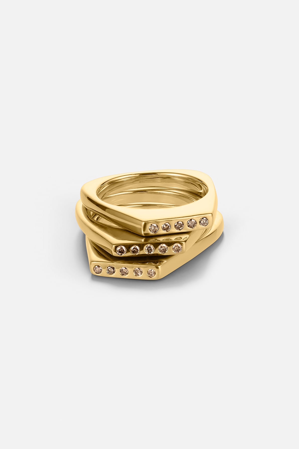 Diamond ring large - Rabens Momento I Gold w/ Champagne diamond 1 - Rabens Saloner