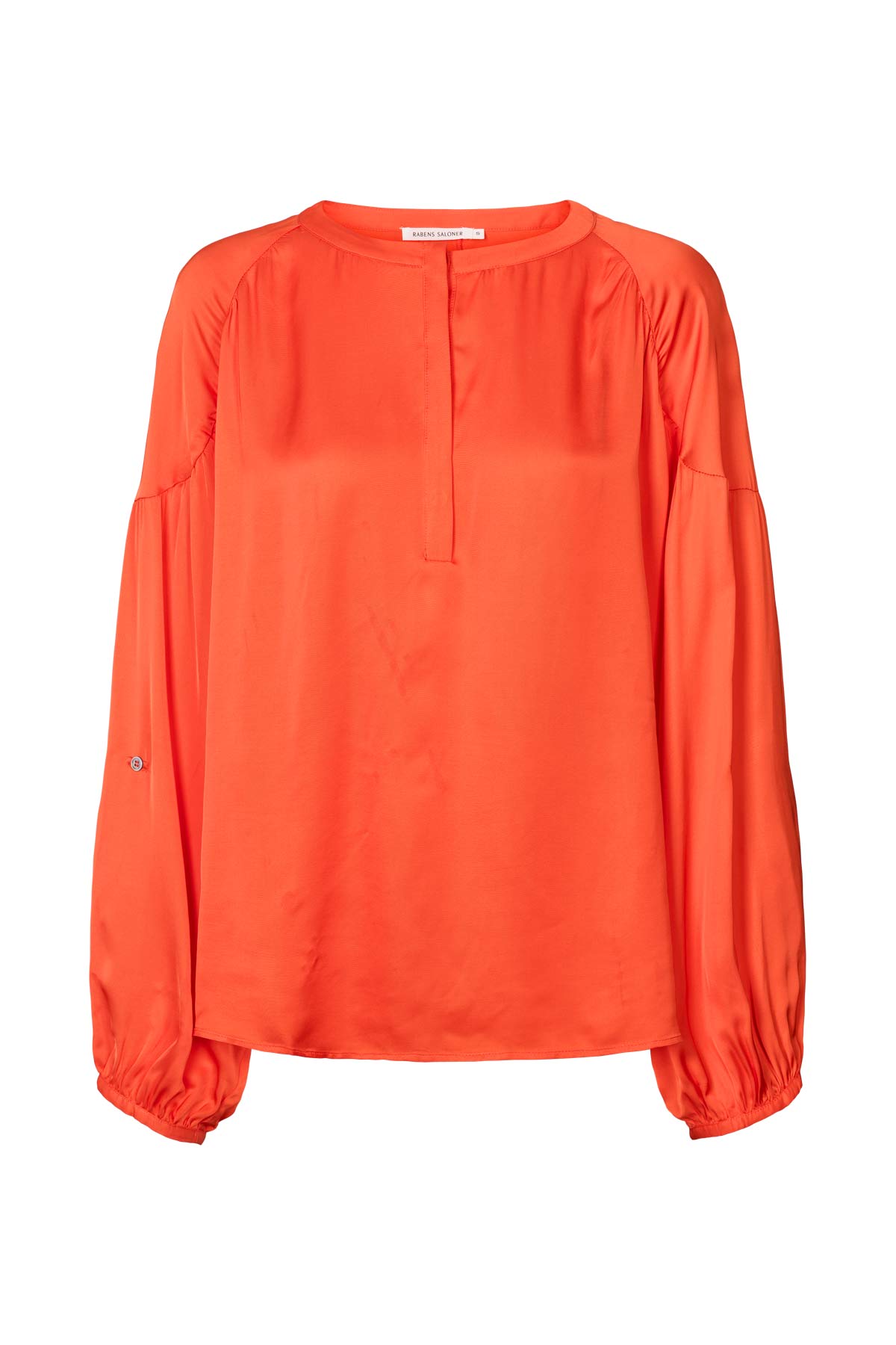 Lissy - Contrast lace shirt I Deep mandarin Deep mandarin XS 4 - Rabens Saloner