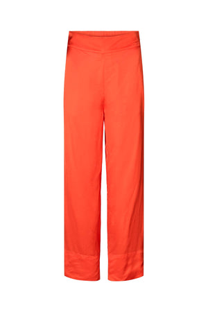 Alisa - Contrast lace wide leg pants I Deep mandarin Deep mandarin XS 5 - Rabens Saloner