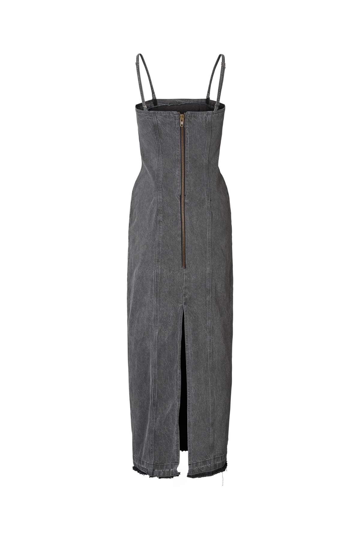 Anizette - Grey denim fitted dress I Washed grey 5 - Rabens Saloner