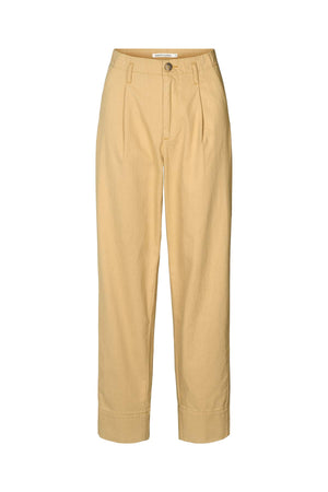 Raina - Texture canvas pleat pants I Sand Sand XS 1 - Rabens Saloner