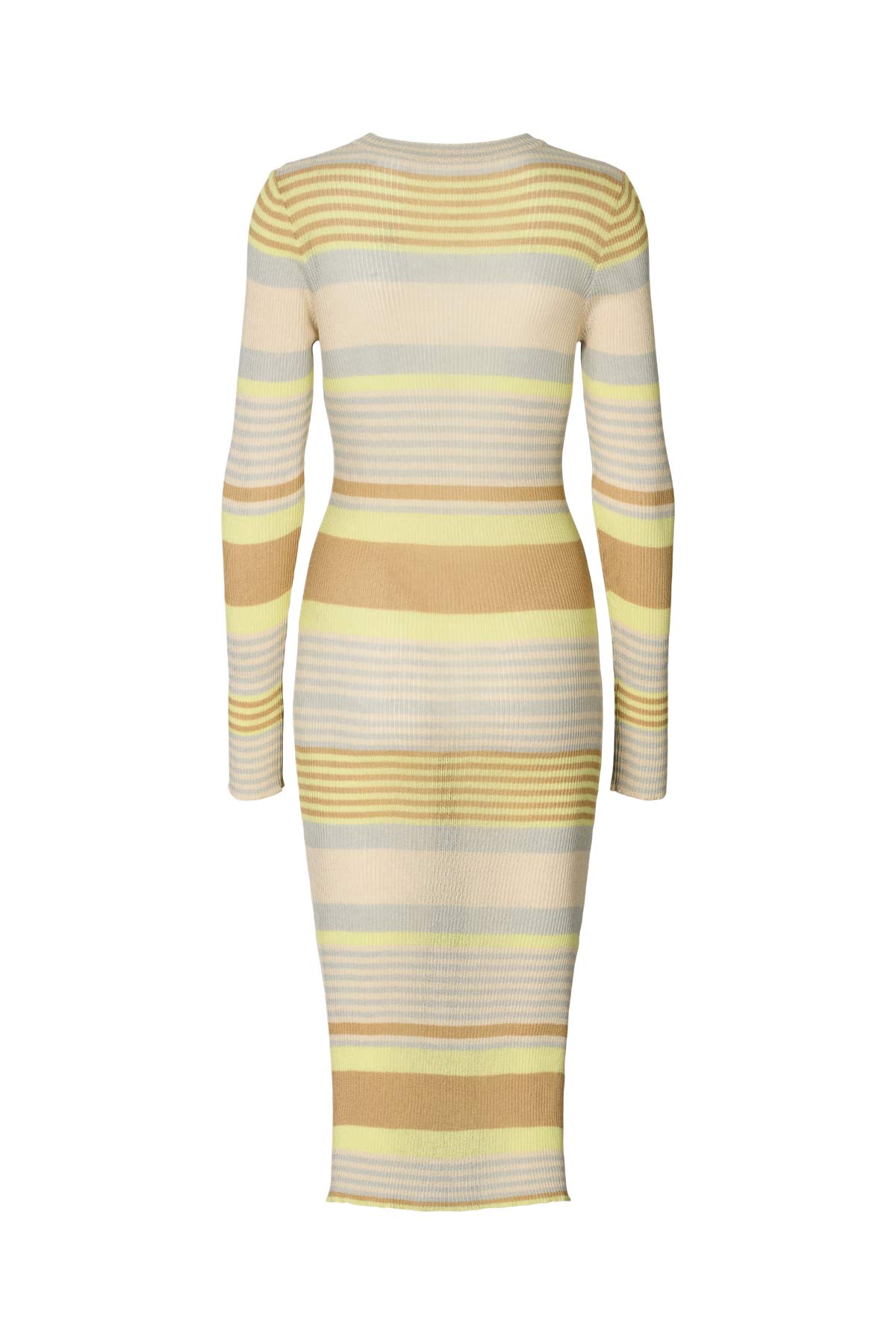 Inua - Ribbed stripes knit dress I Soft lime stripe 5 - Rabens Saloner