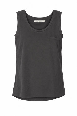 Abbi - Vintage jersey pocket tank top I Faded black Faded black XS 1 - Rabens Saloner