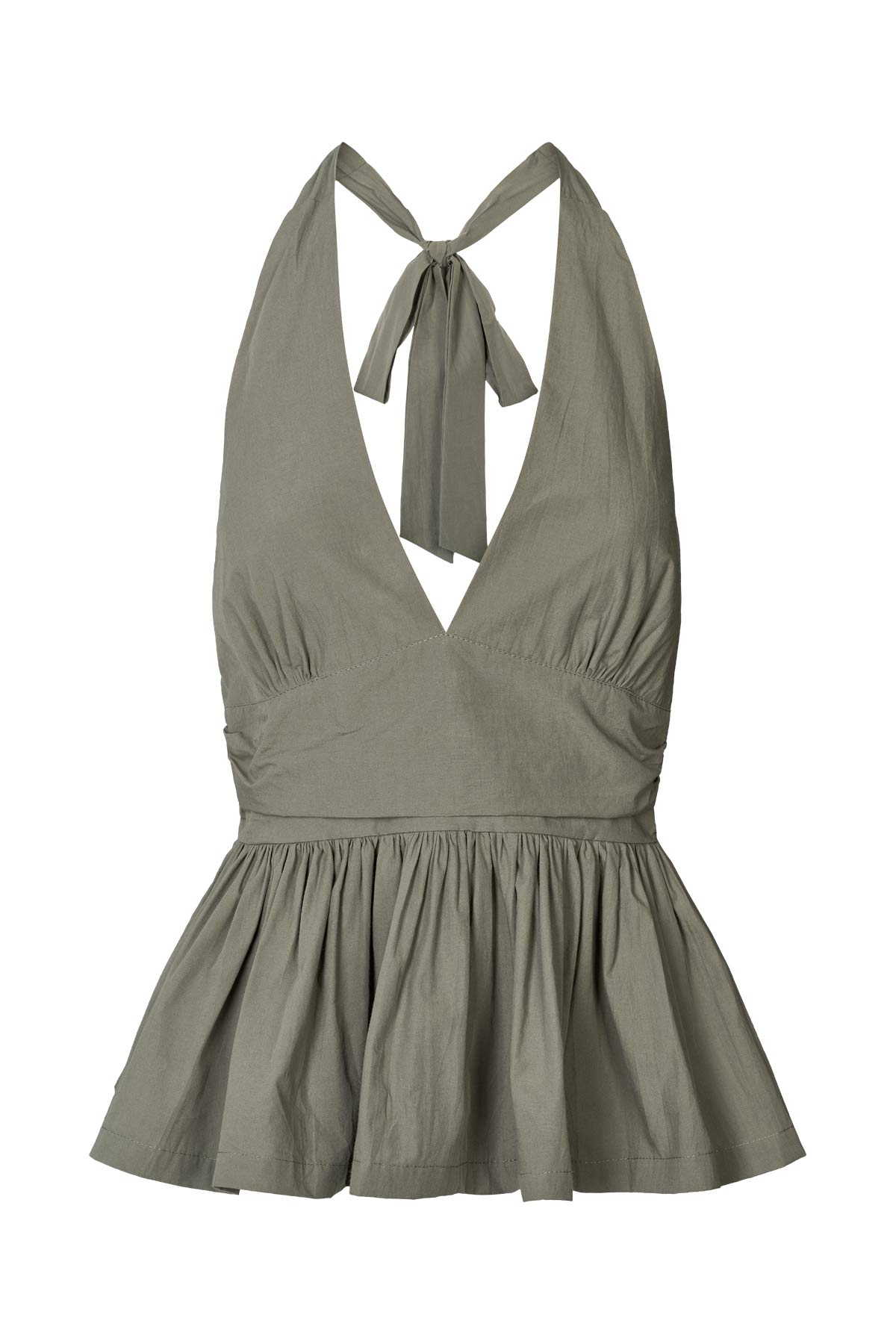Izma - Poplin halter top I Asphalt Asphalt XS 5 - Rabens Saloner