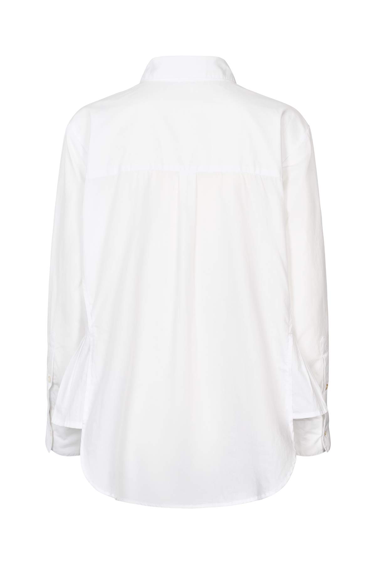 Djana - Poplin side gather shirt I White 8 - Rabens Saloner