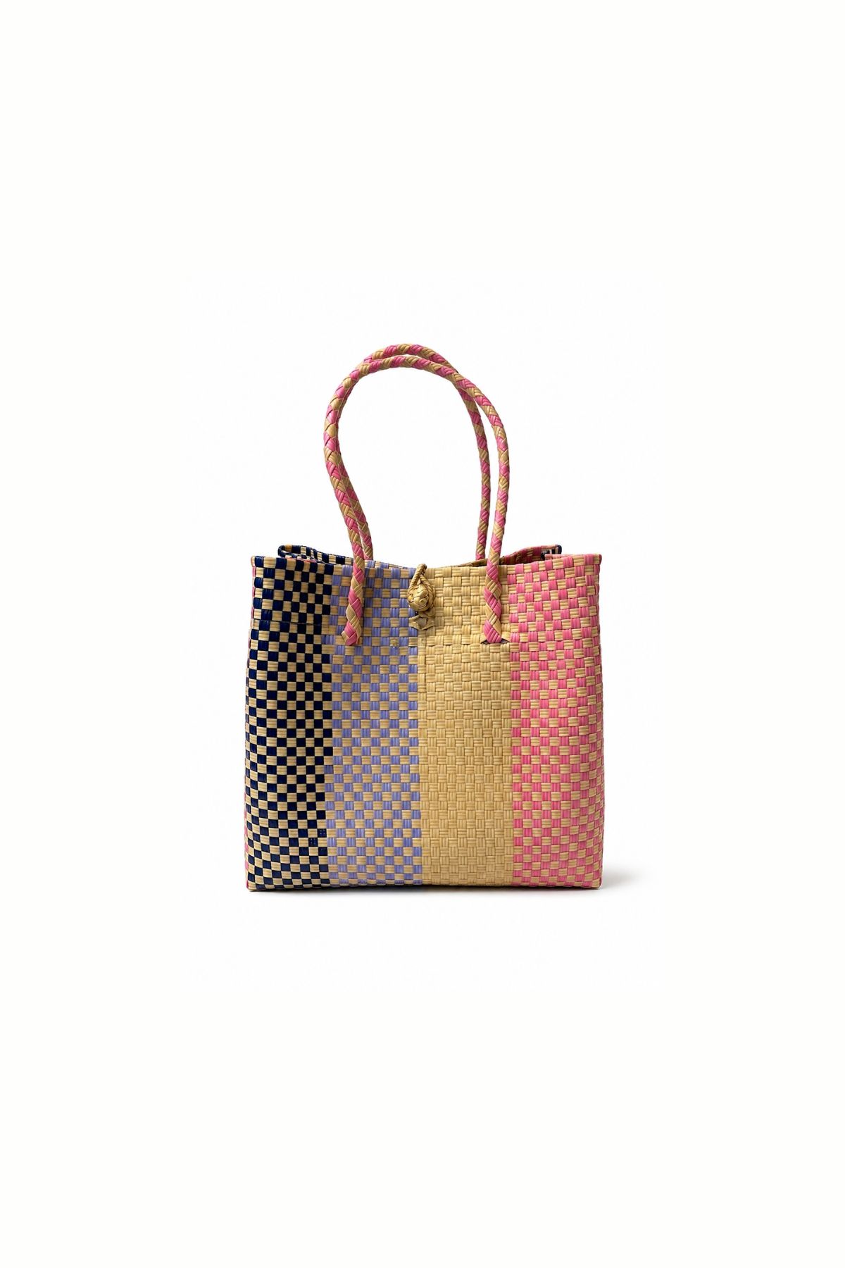 Woven Tote Bag - Rabens Saloner I Rose/Blue Combo Rose/Blue Combo 1 - Rabens Saloner
