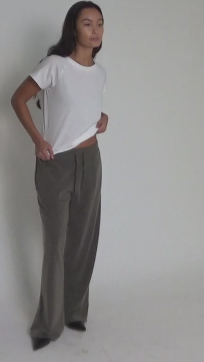 Filine - Knit lounge wide pants I Mole melange 5 - Rabens Saloner