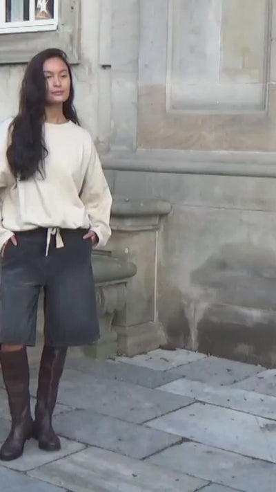 Sheela - Sweat drawstring top I Oyster 9 - Rabens Saloner